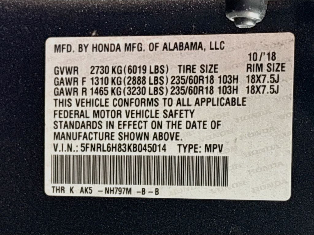 2019 Honda Odyssey Touring