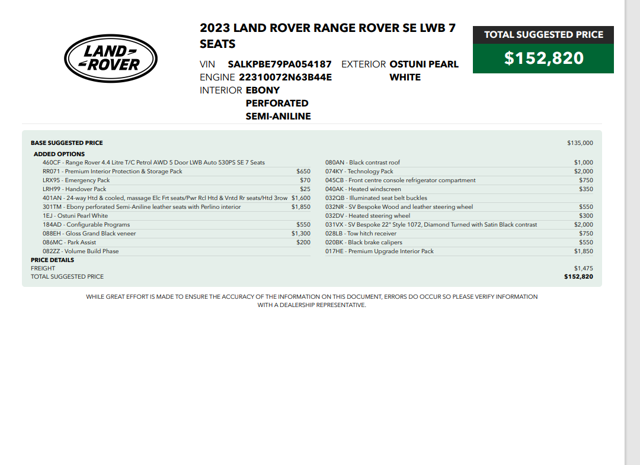 2023 Land Rover Range Rover SE