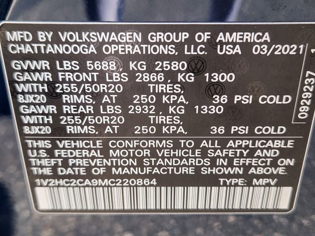 2021 Volkswagen Atlas Cross Sport 2.0T SE w/Technology