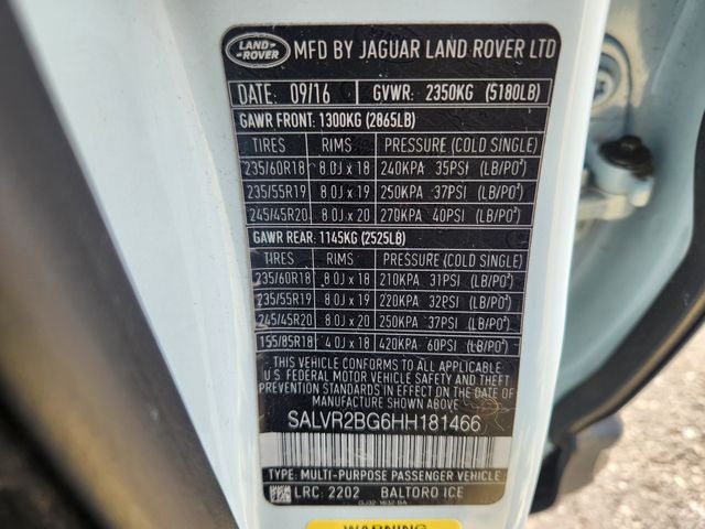 2017 Land Rover Range Rover Evoque HSE