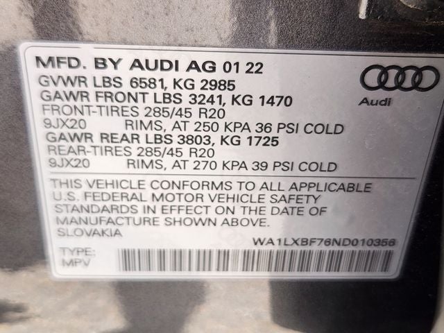 2022 Audi Q7 55 Premium Plus quattro