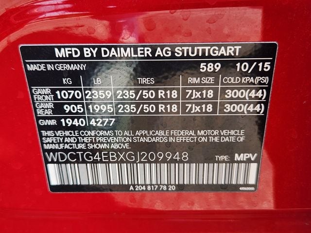 2016 Mercedes-Benz GLA GLA 250
