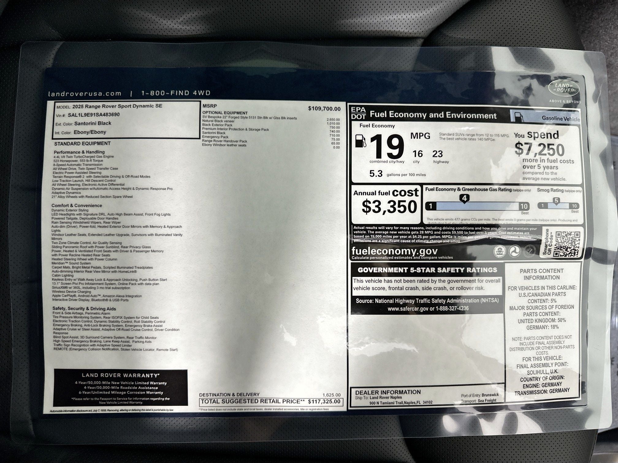 2025 Land Rover Range Rover Sport Dynamic SE