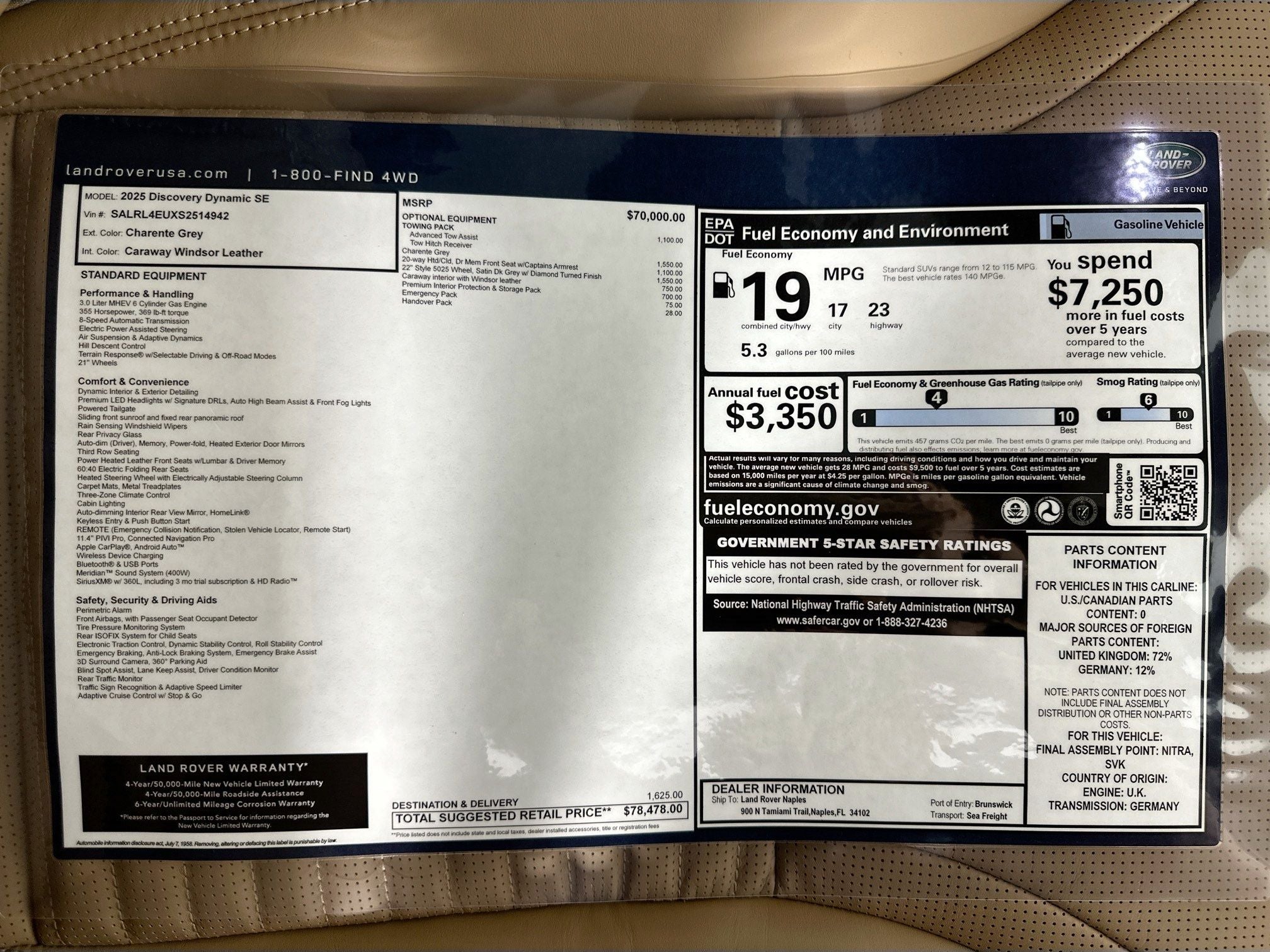 2025 Land Rover Discovery Dynamic SE