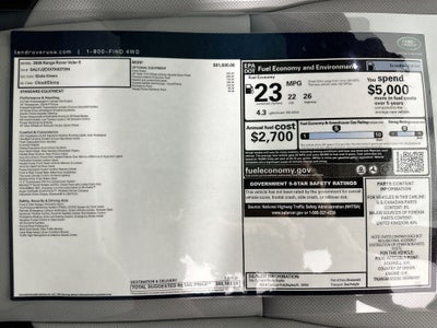 2026 Land Rover Range Rover Velar S